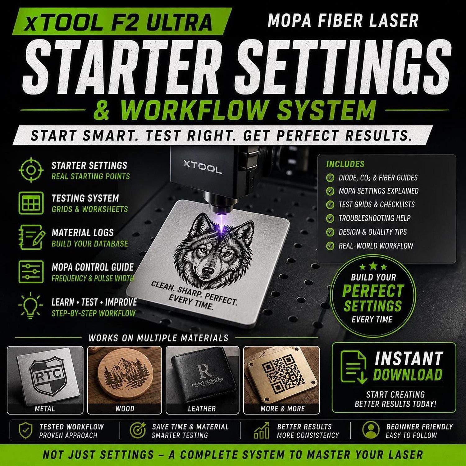 Laser Starter Settings &amp; Workflow System | xTool F2 Ultra &amp; MOPA Fiber