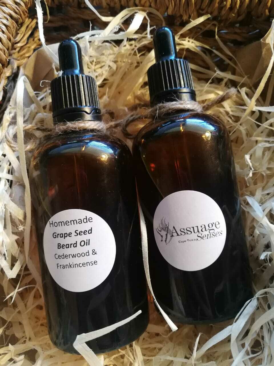 Homemade Grape Seed Beard Oil - Frankincense and Cedarwood - 100ml Homemade Grape Seed Beard Oil - Frankincense and Cedarwood - 100ml