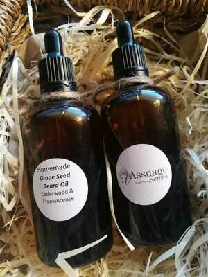Homemade Grape Seed Beard Oil - Frankincense and Cedarwood - 100ml