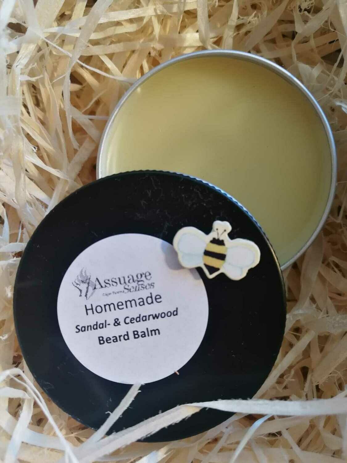 Homemade Beeswax Beard Balm - Sandalwood & Cedarwood Oil - 50g Homemade Beeswax Beard Balm - Sandalwood & Cedarwood Oil - 50g
