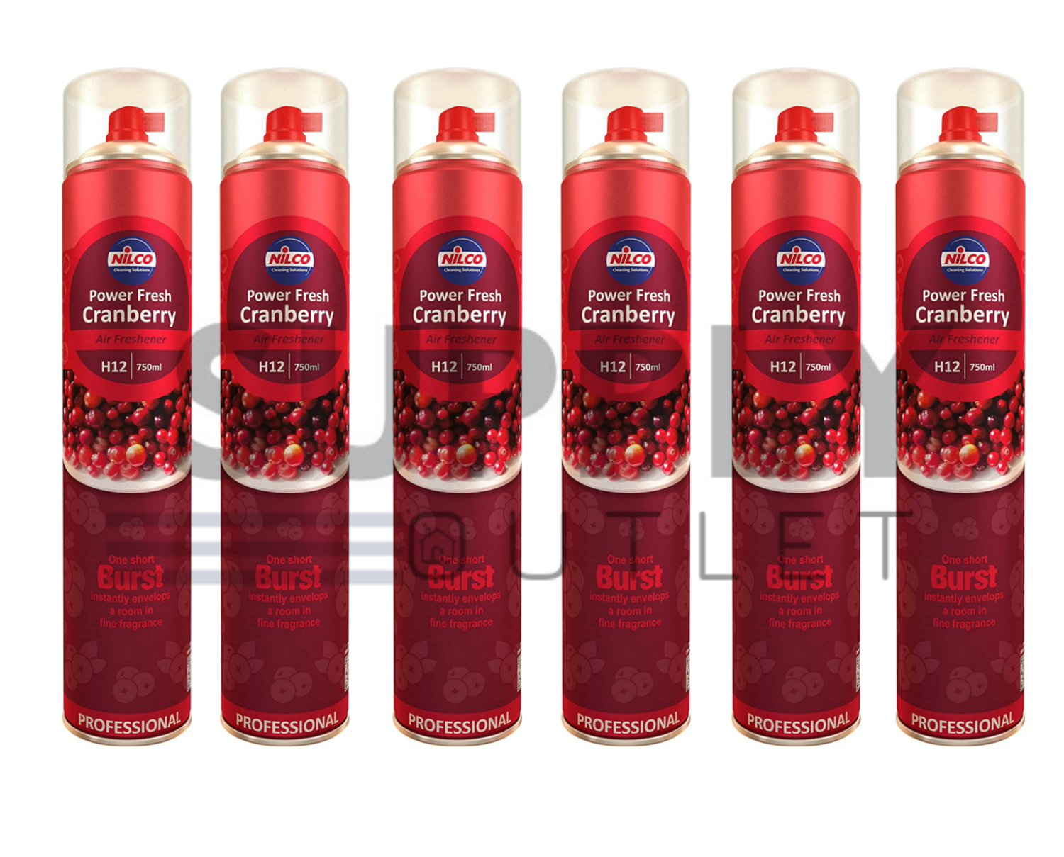 Nilco 6 Pack Cranberry Power Air Freshener 750ml