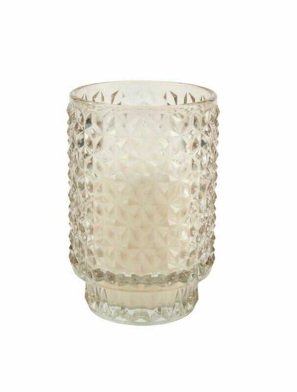 Outdoor Living Gold Geometric Glass Wax Citronella Candle