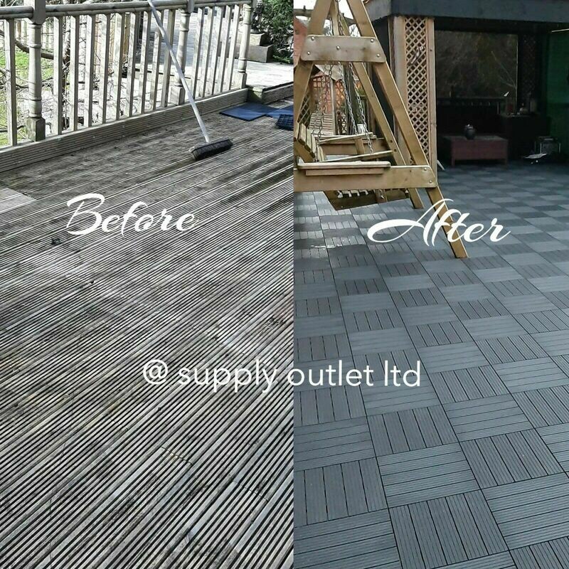 10 Pack Garden Interlocking Decking Tiles
