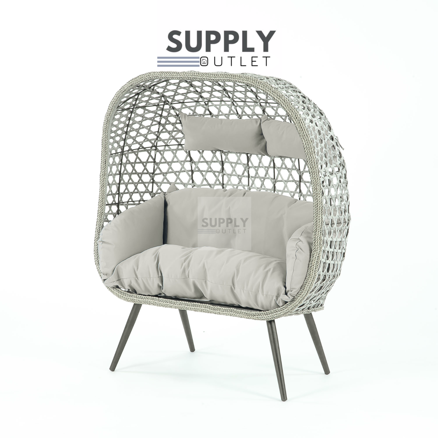 Naples Rattan Floor Standing Double Cocoon Egg Chair