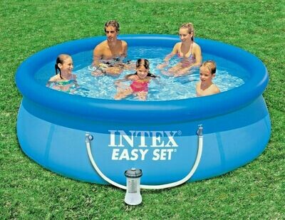 Intex 10ft Outdoor Garden Paddling Pool plus Water Pump Large Family Size Pool Fun Summer Party