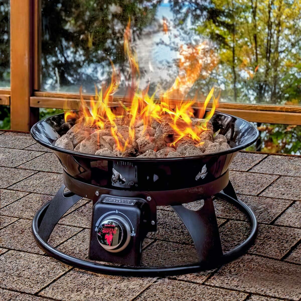 Outland Firebowl Outdoor Fire Pit Mega Portable Propane Gas Camp Fire Camping