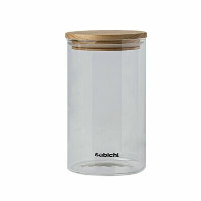 Sabichi 1.2L Durable Glass Airtight Storage Jar With Wooden Lid