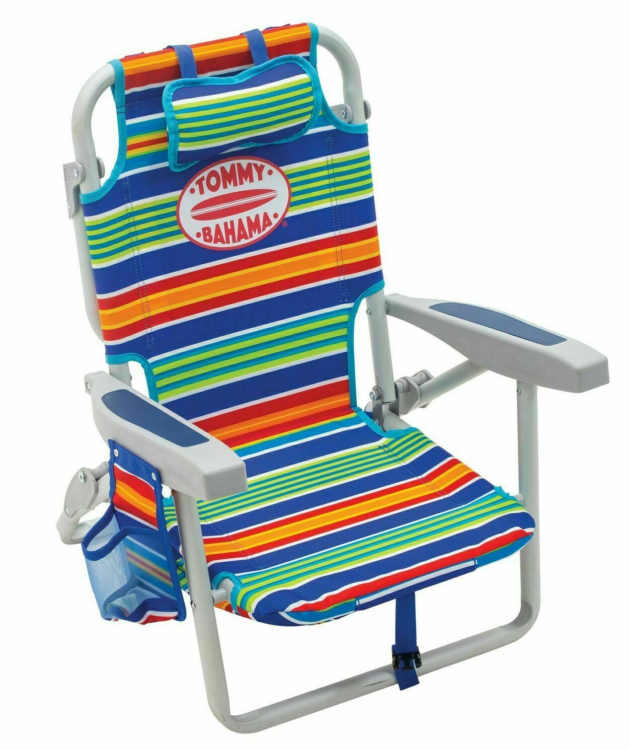 Tommy Bahama Striped Aluminum and Fabric 5-Position Lay Flat