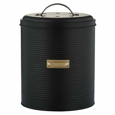 Typhoon Rayware Black 2.5L Otto Composter Steel Caddy Compost Bin