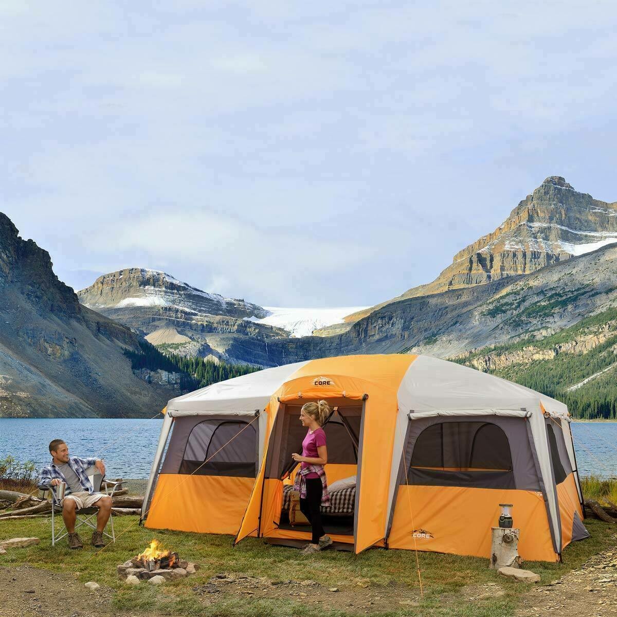 Camp Valley 12 Person Straight Wall Camping Tent - Supply Outlet