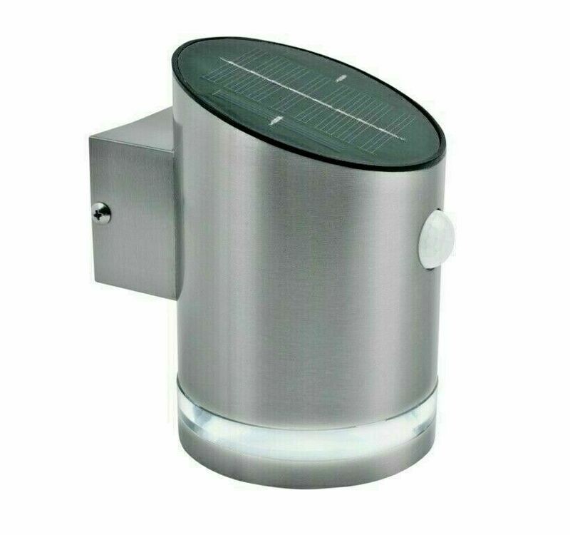 Luceco Solar LED Outdoor Wall Light with PIR Sensor - White