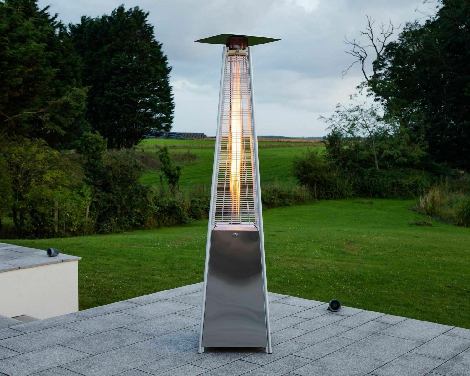 Glass Tube Silver Finish Gas Patio Heater 13kw 2.34M - Supply Outlet