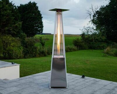 Glass Tube Silver Finish Gas Patio Heater 13kw 2.34M