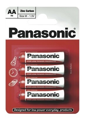 Panasonic Zinc Carbon Batteries Pack 4 AA Size