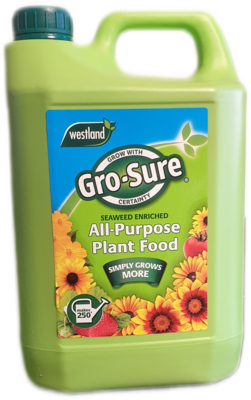 Westland Gro-sure All Purpose Plant Food Seaweed Enriched 4L Makes 250 Litres