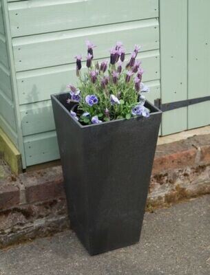 Sonata Recycled Rubber Pewter Effect Planter 50cm