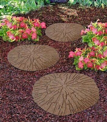 4 x Primeur Cracked Log Stepping Stones Earth Colour
