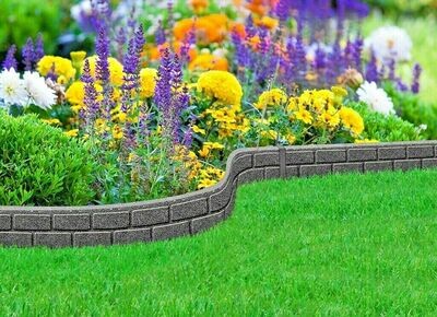 Primeur 1.2 Metre Ultra Curve 9cm Garden Border Brick Effect Grey