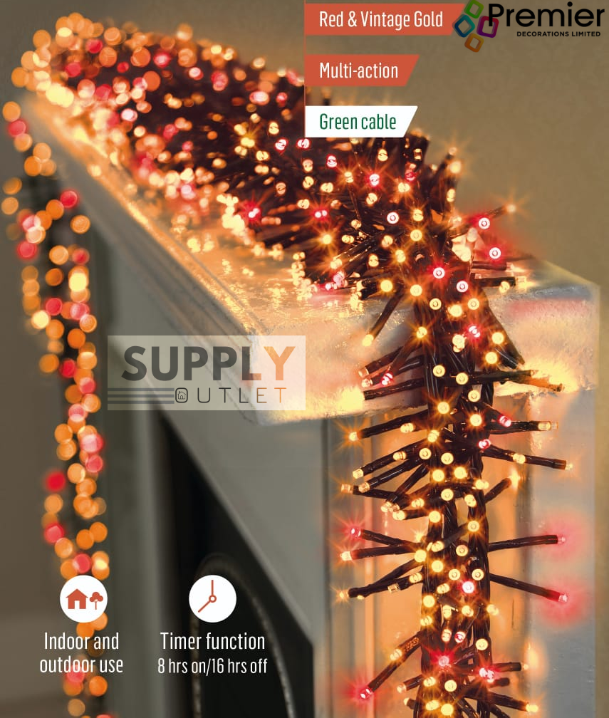 Premier Red & Vintage Gold 960 LED Cluster Brights