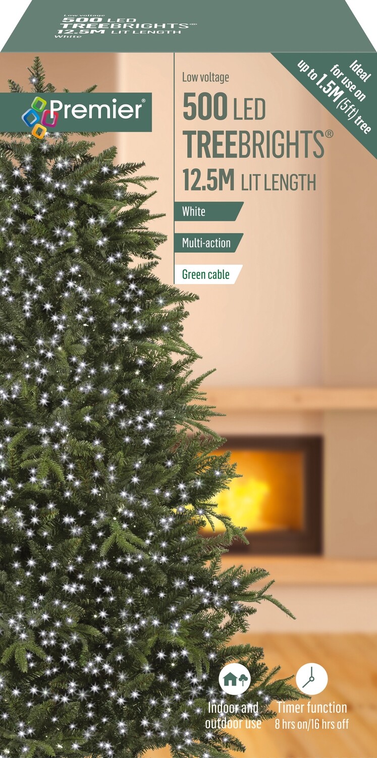 Premier Ice White Treebrights, Sizes: 500 - For Use On 1.5m (5FT Tree?)