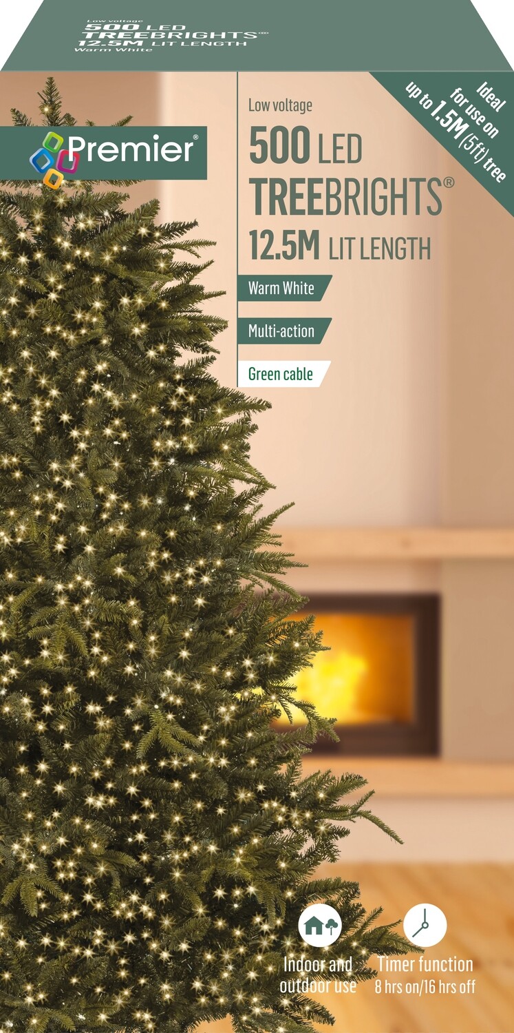 Premier Warm White Treebrights, Sizes: 500 - For Use On 1.5m (5FT Tree?)