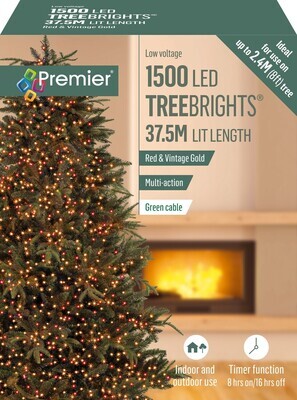 Premier Red & Vintage Gold 1500 LED Treebrights