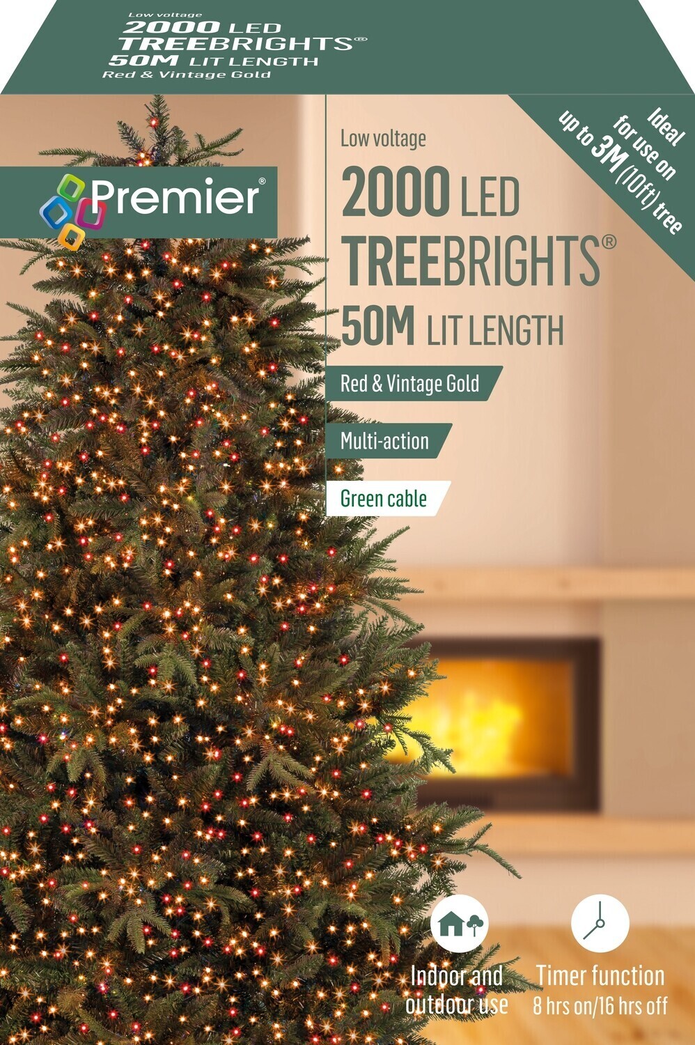 Premier Red & Vintage Gold 2000 LED Treebrights