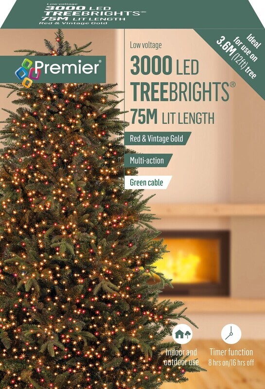 Premier Red & Vintage Gold 3000 LED Treebrights