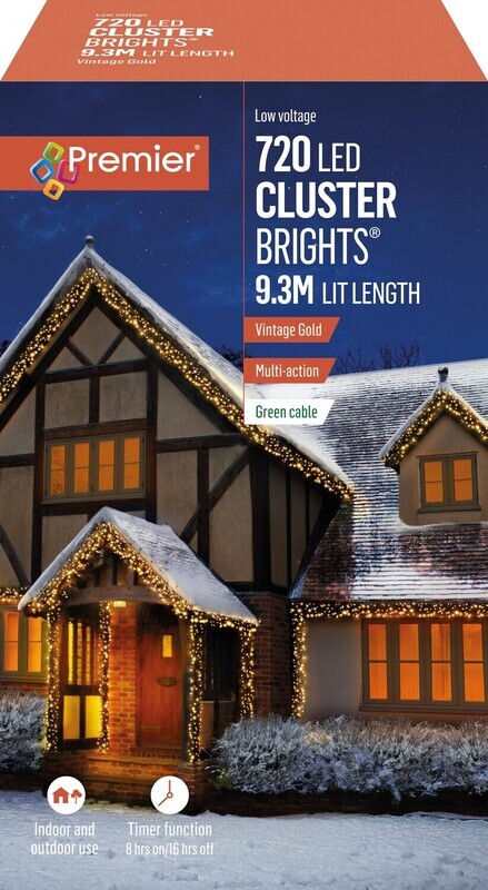 Premier Vintage Gold 720 LED Cluster Brights