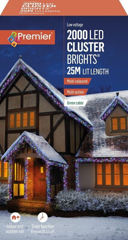 Premier Multicoloured 2000 LED Cluster Lights