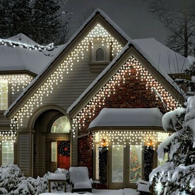 Snowtime 1000 Warm White LED Multi Function Christmas Icicle Lights