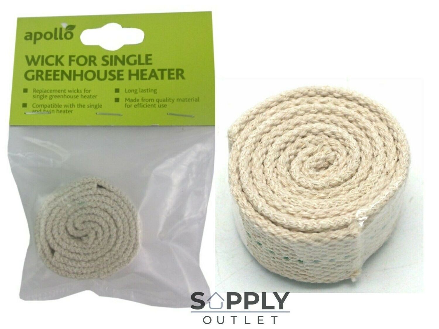 4 Pack Replacement Wicks for Greenhouse Heaters 2.5cm