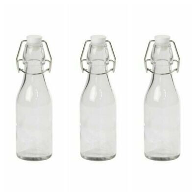 3 x 270ml Tala Glass Bottles 6cm x 19.8cm