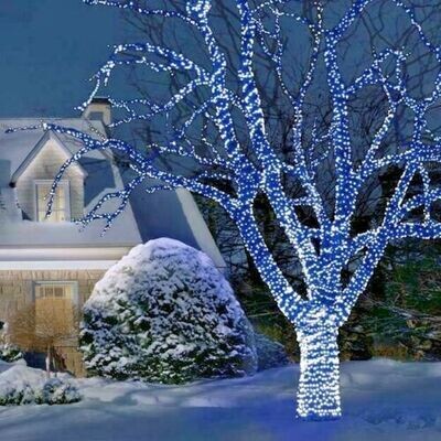 Snowtime 100 Connectable Electric Blue LED Christmas Lights