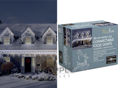 Snowtime 100 Connectable Ice White LED Snowing Icicle Lights