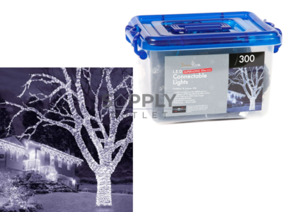 Snowtime 300 Connectable Ice White LED Christmas Lights 30M