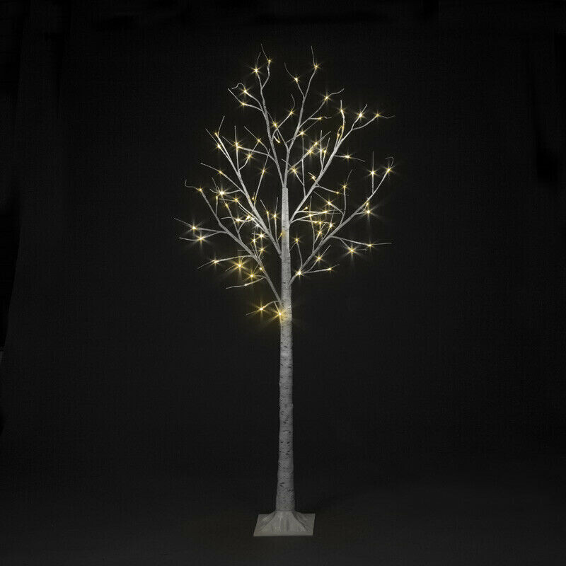80 LED Warm White Birch Christmas Tree 6 FT 1.8M