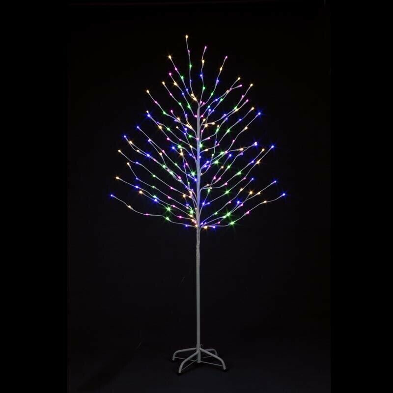 80 LED Rainbow Birch Christmas Tree 6 FT 1.8M