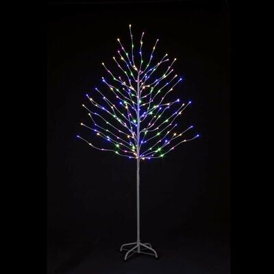80 LED Rainbow Birch Christmas Tree 6 FT 1.8M