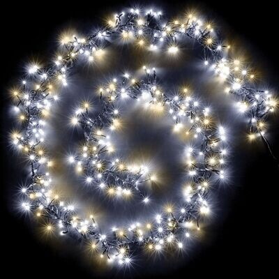 Snowtime Cluster 2000 LED Christmas Lights White & Warm White Mixed