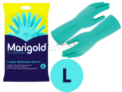 Marigold Cotton Lined Bathroom Gloves Size L