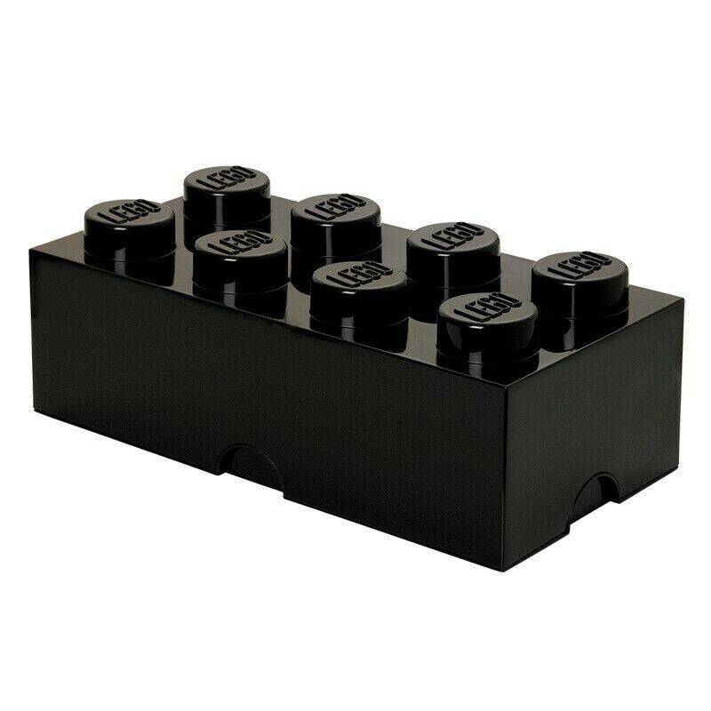 Lego Black Bricks Large 8 Knobs Storage Box