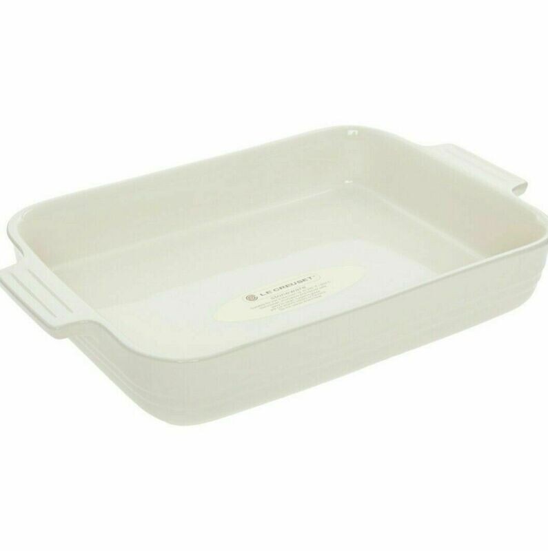 LE CREUSET Cream Ceramic Stoneware Oven Safe Grill Roasting Dish  20x32cm