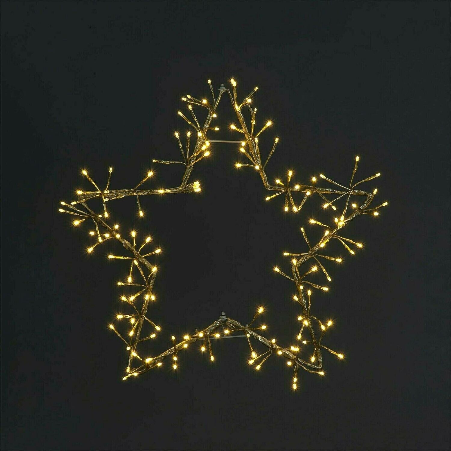 150 Warm White Snowflake Silhouette Christmas Window Fairy Light