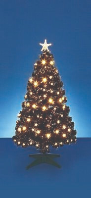 Premier Fibre Optic Tree Black With Warm White LEDs 1.2 Metre Christmas Tree