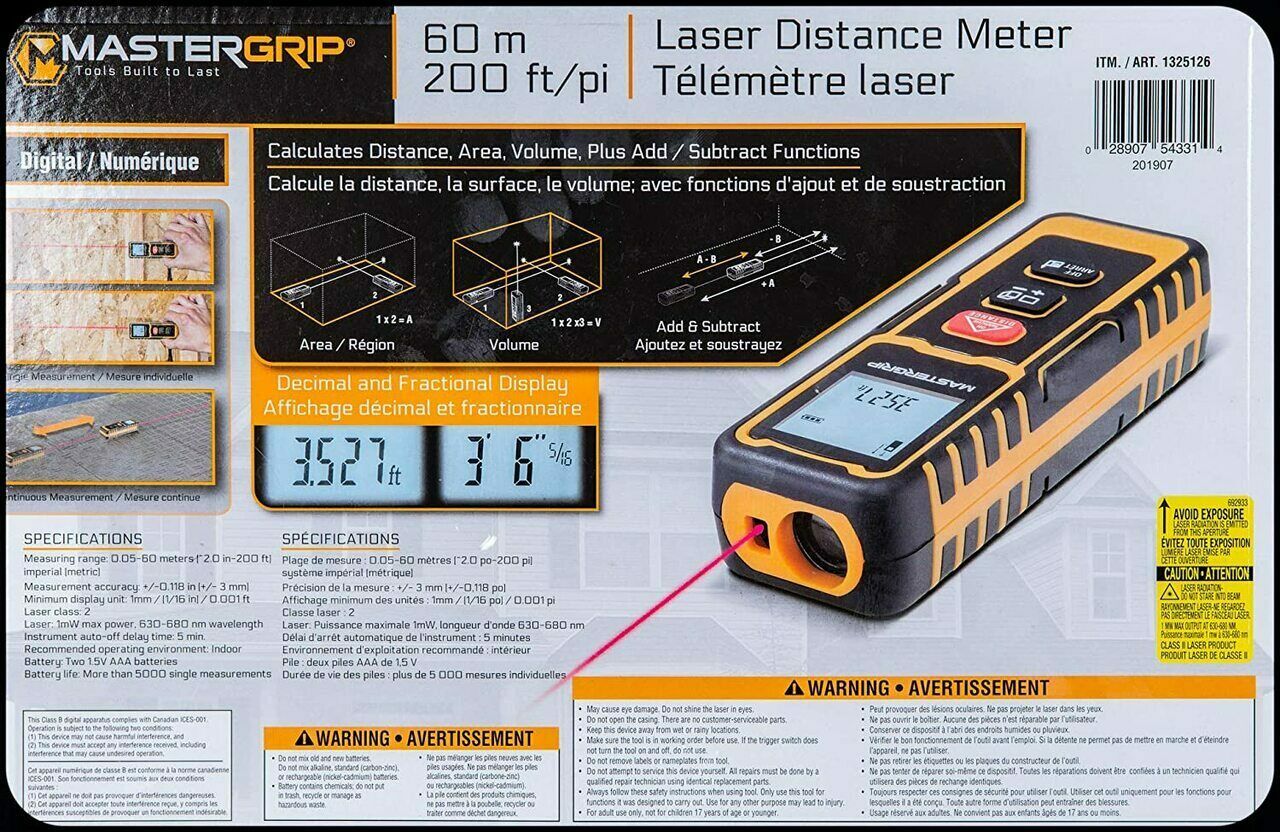 Mastergrip laser 2024 distance meter