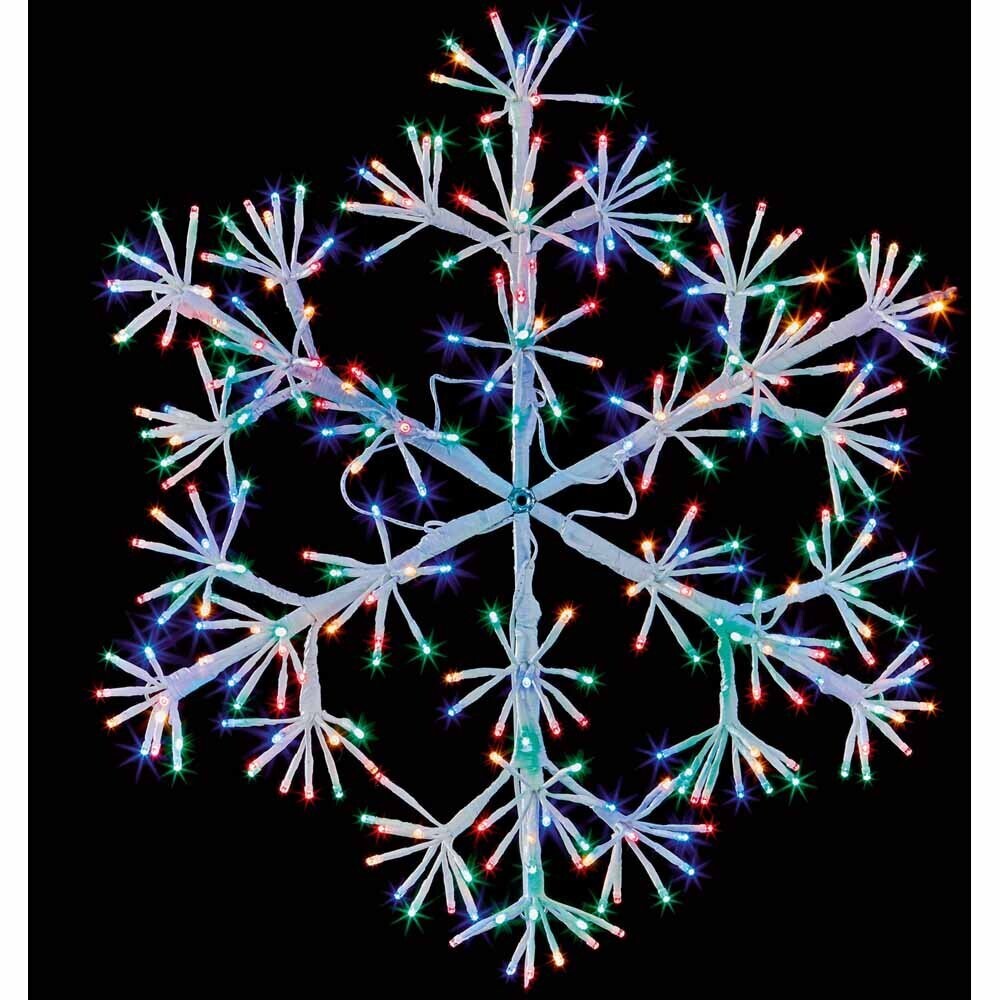 Premier 90CM Christmas Silver Multicoloured Snowflake 10m Cable