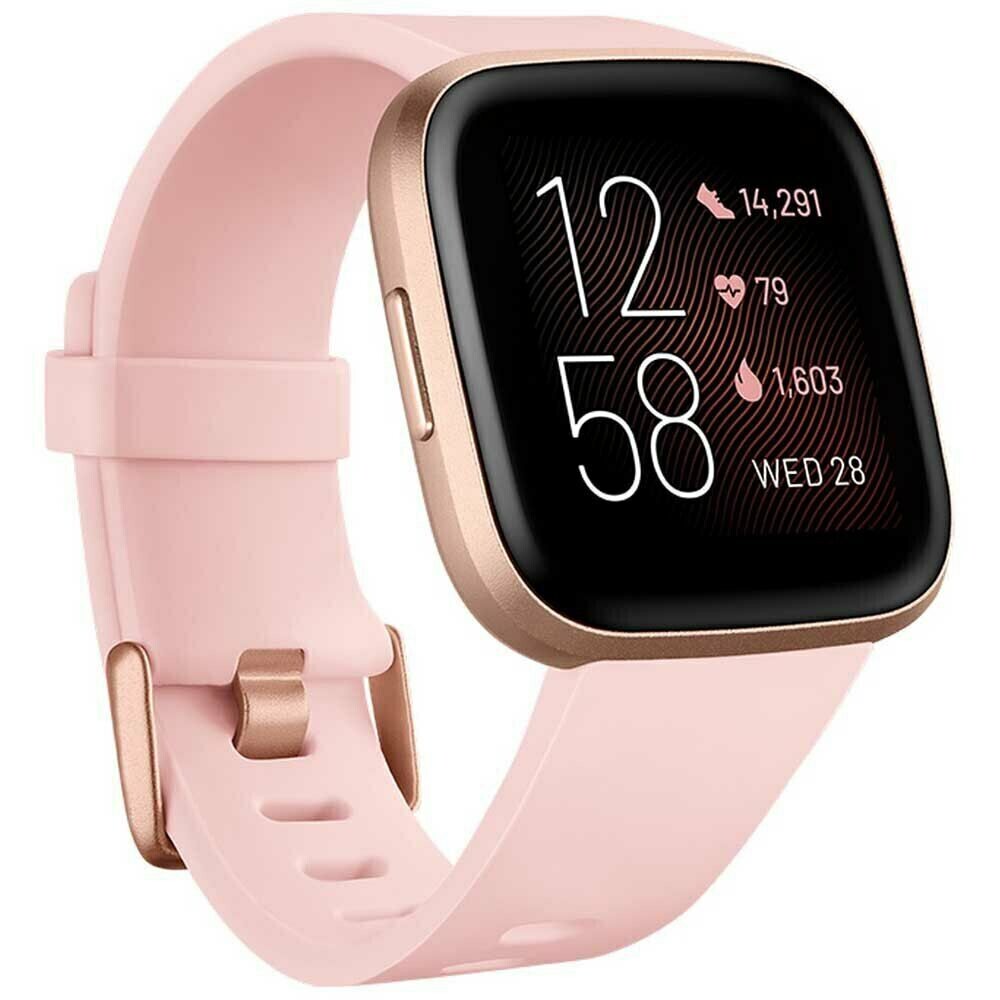 FITBIT Versa 2 with Amazon Alexa Petal & Copper Rose Smart Watch Voice Control