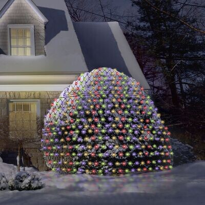 Snowtime 1.2×1.2m Chasing Net Light 100Multi Coloured LED Memory Chip Christmas