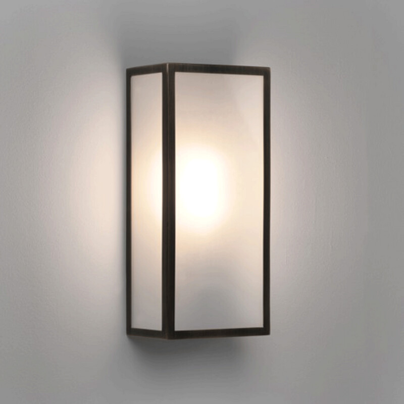 Astro Messina Outdoor Bronze Frosted Modern Garden Wall Light